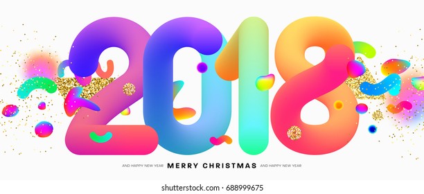 2018 New Year lettering | Typographic holiday design