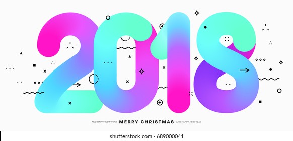 2018 New Year lettering | Typographic holiday design