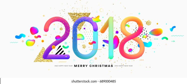 2018 New Year lettering | Typographic holiday design