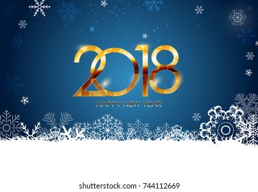 2018 New Year and Merry Christmas Background. Vector Illustration EPS10