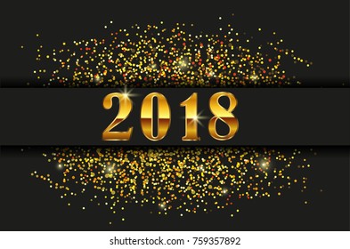 2018 New Year .Modern vector design template for invitation, calendar,banner.