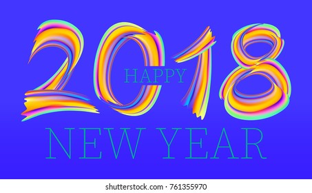 2018 New Year on the background. Presentations, flyers, leaflets, postcards and posters. Vector illustration EPS10
