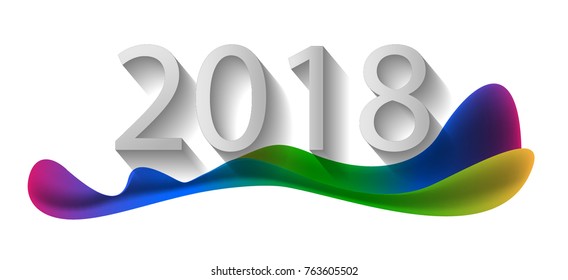 2018 New Year on the background of a colorful design