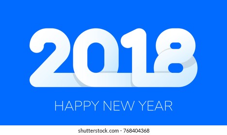2018 New Year on the background of a colorful brushstroke oil or acrylic paint design element for presentations, flyers, leaflets, postcards and posters. Vector illustration EPS10