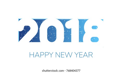 2018 New Year on the background of a colorful brushstroke oil or acrylic paint design element for presentations, flyers, leaflets, postcards and posters. Vector illustration EPS10