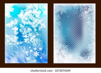 2018 New Year on ice frosted background. Global colors. One editable gradient is used for easy recolor