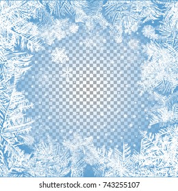 2018 New Year on ice frosted background. Global colors. One editable gradient is used for easy recolor