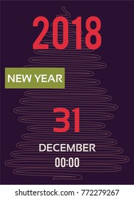 2018 New year party poster