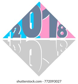 2018 new year poster design of colorful and creative concept