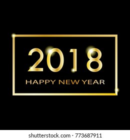 2018 New Year shining banner. Vector illustration.