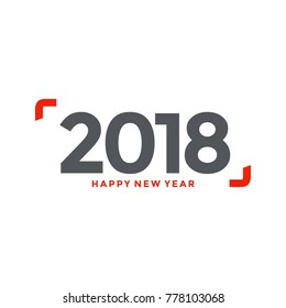 2018 New Year Text Simply Trendy Design