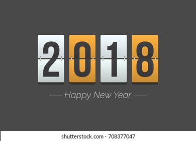 2018 New year Vector graphic illustration in yellow color