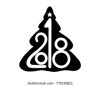 2018 new year vector on white background. Lettering for invitation, wedding and greeting card