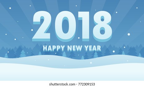 2018 New Year winter background vector