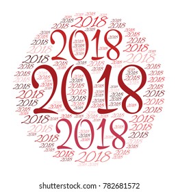 2018 new year word cloud. Holidays lettering collage. Vector illustration