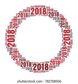 2018 new year word cloud template. Holidays lettering collage. Vector illustration