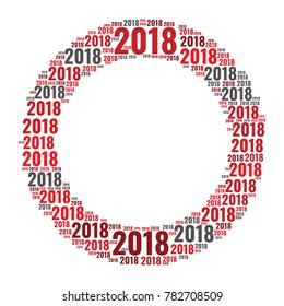 2018 new year word cloud template. Holidays lettering collage. Vector illustration