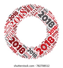 2018 new year word cloud template. Holidays lettering collage. Vector illustration
