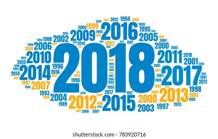 2018 new year word cloud. Holidays lettering collage. Vector illustration