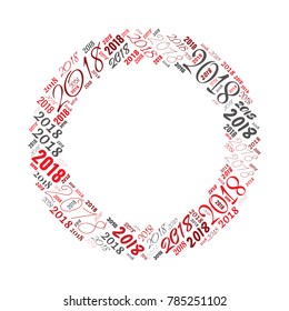 2018 new year word cloud template. Holidays lettering collage. Vector illustration