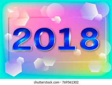 2018 New Year's background, postcard, poster