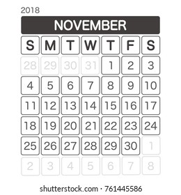 2018 NOVEMBER Calendar Planner Design.