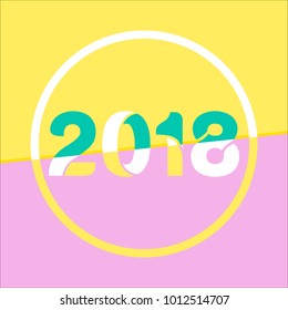 2018 Number Greeting Banner Sign Vector Graphic Design