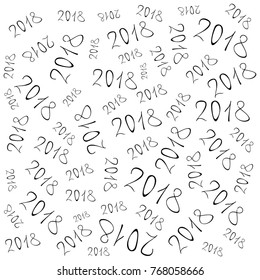 2018 the number of the new year,vector illustration
