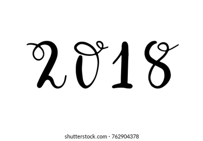 2018 Numbers Isolated On White Background Stock Vector (Royalty Free ...