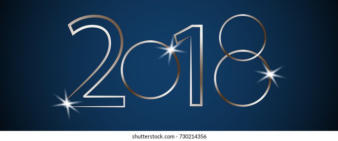 2018 numbers on a blue background. New year. Elements for design. Vector illustration. 