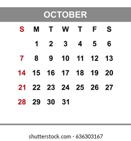 2018 OCTOBER Calendar Planner Design.