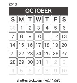 2018 OCTOBER Calendar Planner Design.