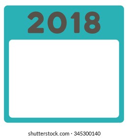 2018 Organizer vector icon. Style is bicolor flat symbol, grey and cyan colors, rounded angles, white background.