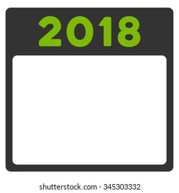 2018 Organizer vector icon. Style is bicolor flat symbol, eco green and gray colors, rounded angles, white background.