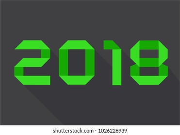 2018 origami flat design.