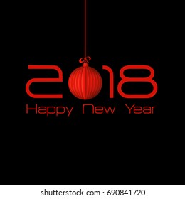 2018 Origami Happy New Year Origami Merry Christmas Ball 
greeting card and background.
Vector illustration