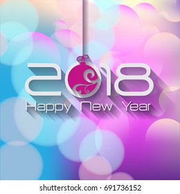 2018 Origami Happy New Year Ball 
greeting card or background. 
Vector illustration