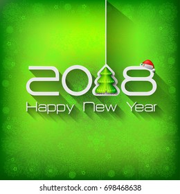 2018 Origami Happy New Year Tree
greeting card or background. Vector illustration