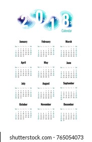 2018 planner calendar design in paper art carving style design.  Vector illustration. 