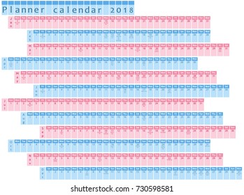 2018 Planner calendar, organizer and schedule with holiday days posted inside 