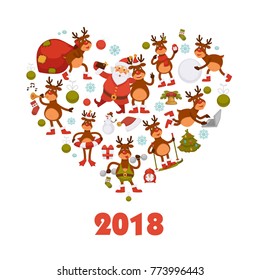 2018 poster for Christmas or New Year winter holiday.