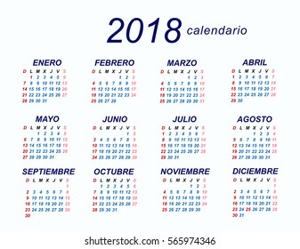 2018 Spanish Calendar