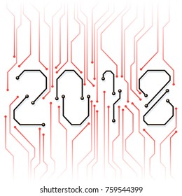 2018 style chip. Vector. Easy to change the background and colors.