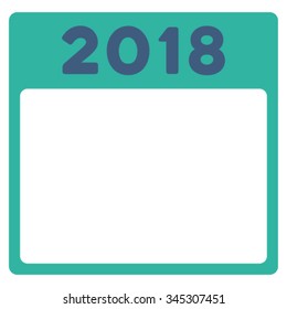 2018 Syllabus vector icon. Style is bicolor flat symbol, cobalt and cyan colors, rounded angles, white background.