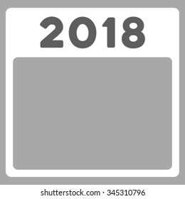 2018 Syllabus vector icon. Style is bicolor flat symbol, dark gray and white colors, rounded angles, silver background.