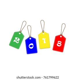 2018 Tag label vector illustration