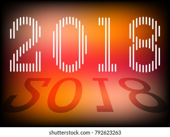 2018 Text Background Decoration. Greeting Card Design Template 2018. Background For Placards, Banners, Presentations, Reports, Card And Wallpaper. Vector Illustration. Eps10