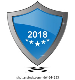 2018  text icon,3d illustration