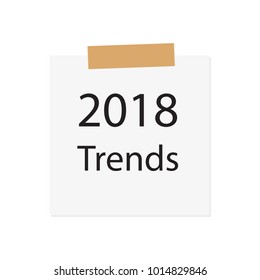 2018 Trends written on white paper- vector illustration