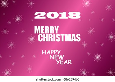 2018 vector template. Merry Christmas and Happy New Year background with place for text.